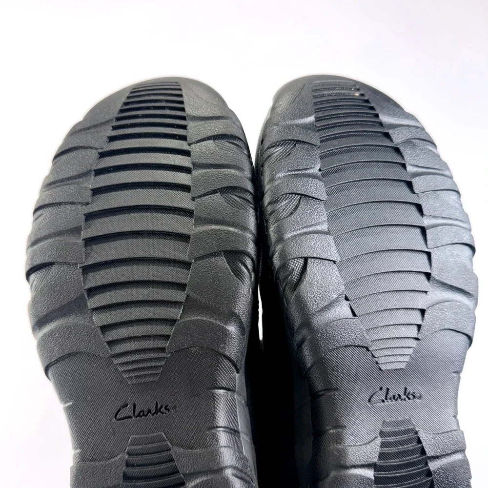 Clarks Grove Zip ll Boots Mens 8W Black Leather Waterproof Ankle Outdoor Utility